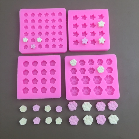 Moules En Silicone Étoile Cerisier Patte De Chat Flocon De Neige Pour Bricolage Décoration De Gâteaux Cire Résine
