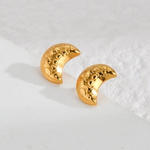 Stainless Steel Star Moon Sun Stud Earrings For Women Vintage Gold Celestial Ear Studs Elegant Jewelry Accessory Gift