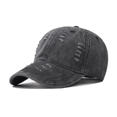 Gorra De Béisbol Distressed Algodón Lavado Vintage Retro Agujero Roto Ajustable Sombrero De Sol Hombres Mujeres Streetwear