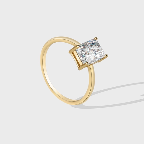 Bague de Luxe en Cuivre avec Zirconia Carré pour Femme Or Or Rose Plaqué Mode Géométrie Bague Bijoux Cadeau Quotidien