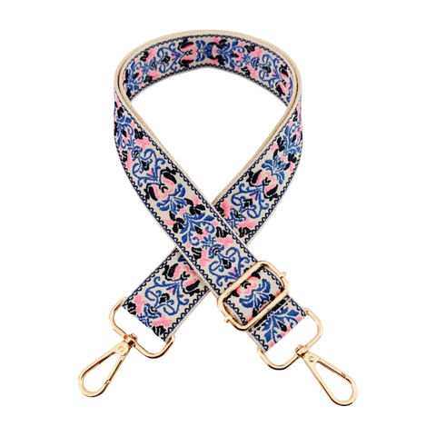 Breiter Ethno-Stil Jacquard Schultergurt Für Handtaschen Verstellbarer Stoff Ersatz Taschengurt Mit Metallschnallen Mode Crossbody Zubehör
