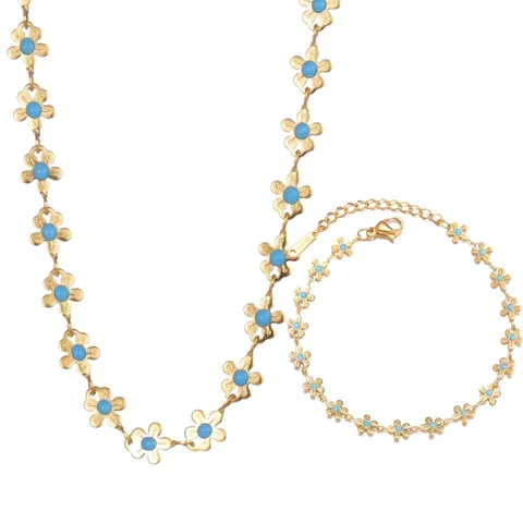 Bracciale In Acciaio Inossidabile Boho Con Ciondoli A Fiori E Cuori In Olio Colorato Per Donna Gioielli Regolabile