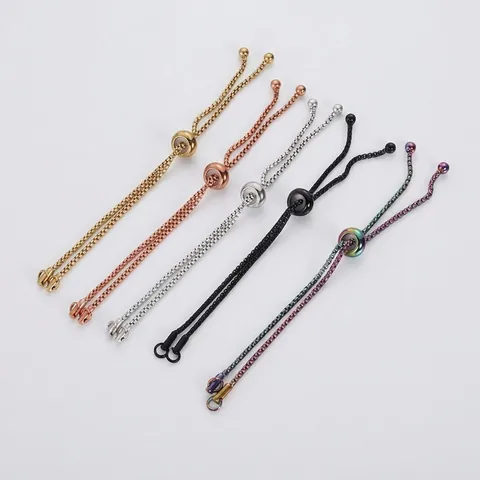 Base De Bracelet Chaîne Bolo Réglable Acier Inoxydable 304 Chaîne De Boîte Pour La Fabrication De Bijoux DIY Polie