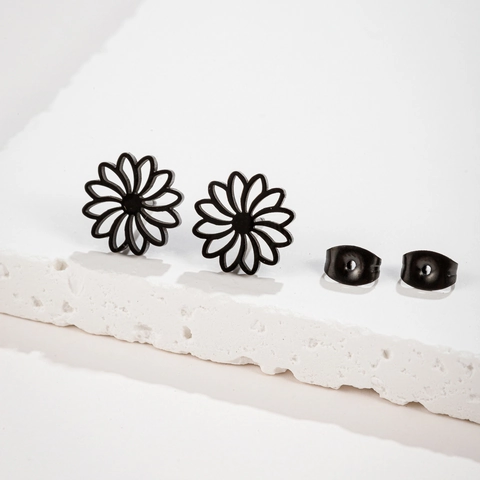 Pendientes De Botón Con Flor De Margarita Hueca Acero Inoxidable Diseño Minimalista Joyas Florales Frescas Para Mujeres