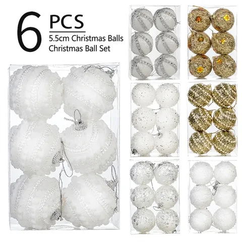 Palle Di Natale Schiuma Paillettes Künstliche Perle Decorazioni Appese Per Albero Di Natale Decorazione Per Feste Scintillante