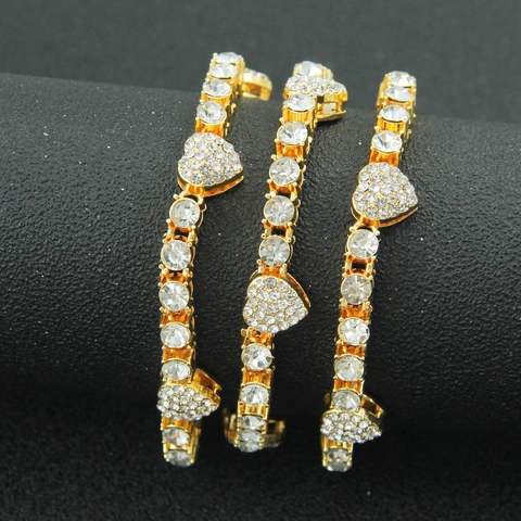 Hip Hop Gepersonaliseerde Hart Strass Halsketting Legering Cubaanse Schakelketting Voor Mannen Vrouwen Punk Rap Street Cool Sieraden Cadeau