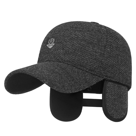Cappello Da Baseball Caldo Invernale In Cotone Foderato In Pile Protezione Per Le Orecchie Antivento Berretto Termico Regolabile Per Uomini