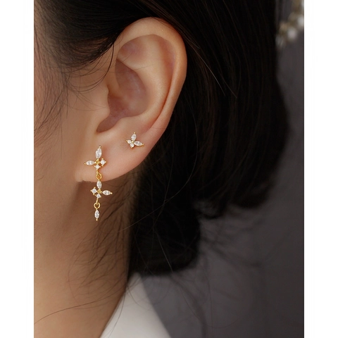 Orecchini A Farfalla Con Nappa A Goccia Con Perno In Argento Sterling 925 Zirconia Intarsiata Gioielli Eleganti Da Donna