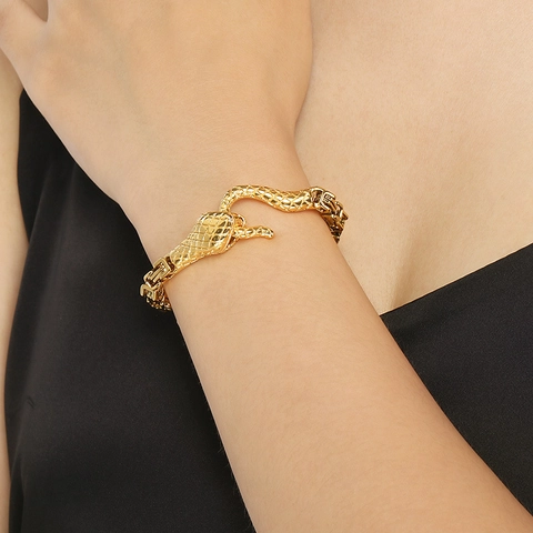 Roestvrijstalen Slangenkop Armband Byzantijnse Ketting Punk Hip Hop Sieraden Voor Heren En Dames