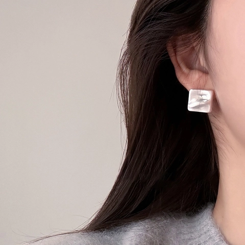 Geometrische Ohrstecker Legierung Gebürstet Faltenstruktur Mit Silbernem Ohrstift Minimalistischer Moderner Schmuck Für Frauen