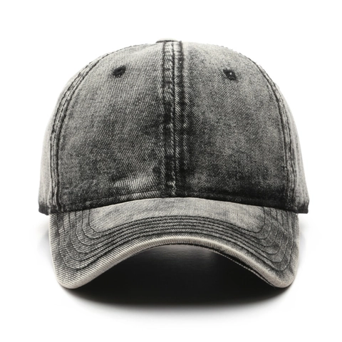 Vintage Washed Cotton Baseball Cap Retro Distressed Denim Dad Hat Adjustable Sun Protection Streetwear For Men Women
