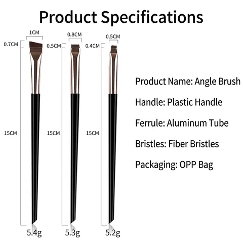 Επαγγελματικό Εξαιρετικά Λεπτό Πινέλο Eyeliner Λεπίδα Λοξό Πινέλο Φρυδιών Πλατύ Πινέλο Σκιάς Ματιών Σετ Πλαστική Λαβή Συνθετική Ίνα Εργαλεία Μακιγιάζ Ματιών