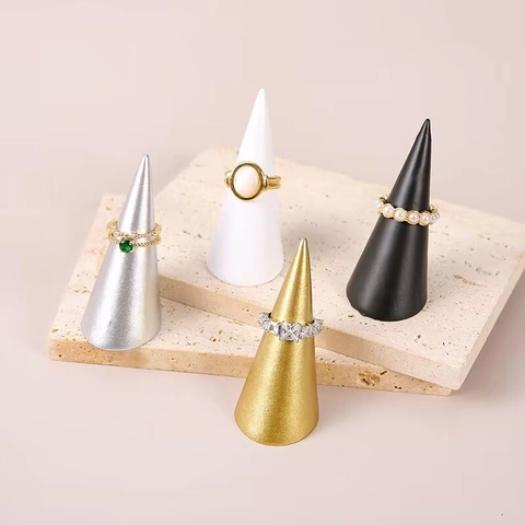 Resin Ring Display Stand Cone Shaped Jewelry Showcase Rack Nordic Minimalist Jewelry Organizer