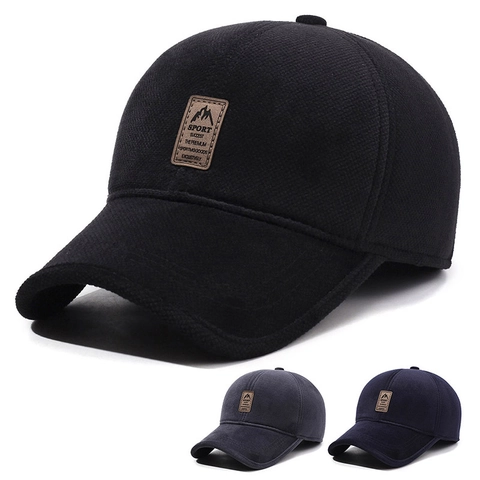 Gorra De Béisbol De Invierno Para Hombre Protección Para Los Oídos Resistente Al Viento Cálida Forro Polar