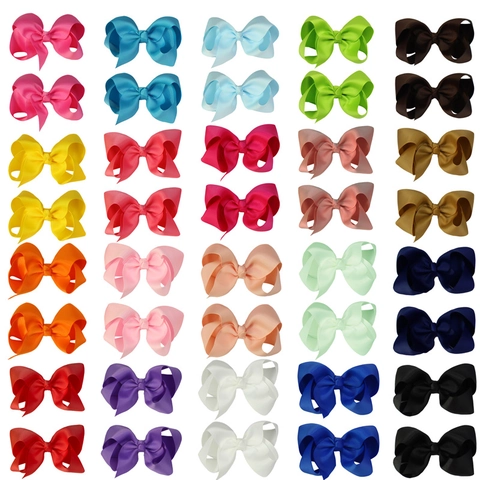 Kids Hair Bows Grosgrain Ribbon Alligator Clips Handmade Colorful Boutique For Toddler Girls Daily Wear