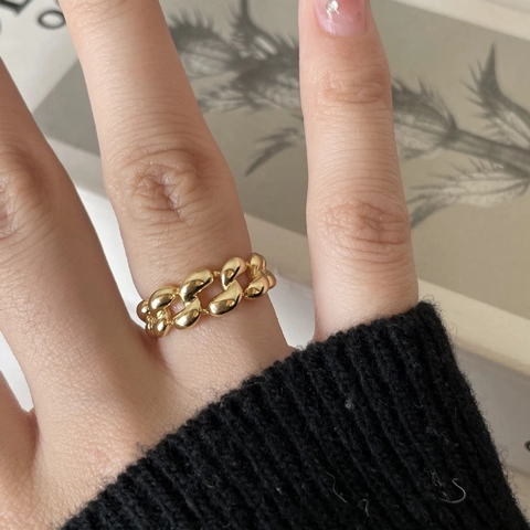 Ring Aus 925 Sterling Silber Mit Kettengliedern Minimalistisches Geometrisches Design Verstellbarer Fingerring Damen