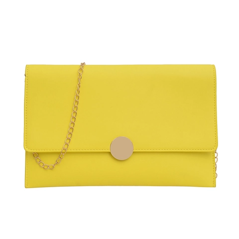 Dames Mode Enveloppe Crossbody Tas PU Leer Minimalistische Ketting Schoudertas Met Gouden Ronde Gesp Party Dagelijkse Clutch
