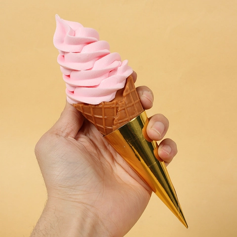 Realistic Artificial Ice Cream Cone Model Fake Dessert Simulation Food Photography Props Window Display PVC Plastic Decor