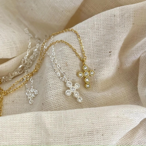 925 Sterling Silver Cross Necklace For Women Minimalist Zircon Pendant Korean Style Elegant Jewelry Gift
