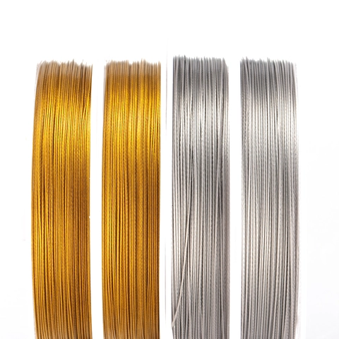 Stainless Steel Jewelry Wire For DIY Beading Bracelet Necklace Making Craft Spooled Electroplated Metallic Thread Jewelry Findings