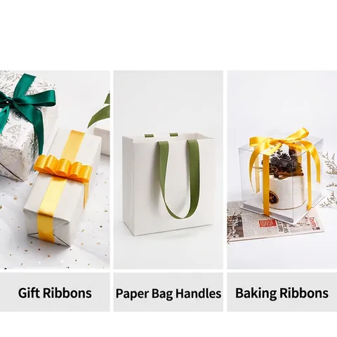 Single Sided Polyester Satin Ribbon Roll For Gift Wrapping DIY Craft Bouquet Smooth Decorative