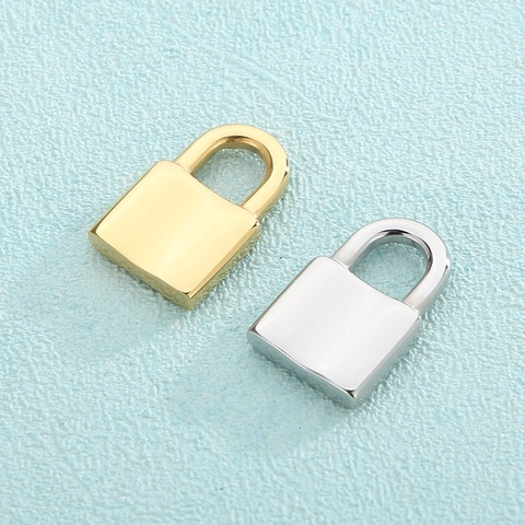 Quadratischer Schlossanhänger Edelstahl Einfacher Vorhängeschloss Charm Für DIY Halskette Schmuckherstellung Personalisierter Stil