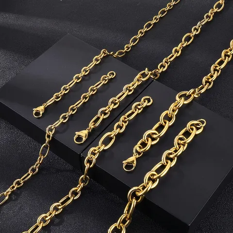 Collar De Cadena O De Acero Inoxidable Para Hombre Joyería Minimalista Simple Cadena De Eslabones Ovalados Con Cierre De Langosta