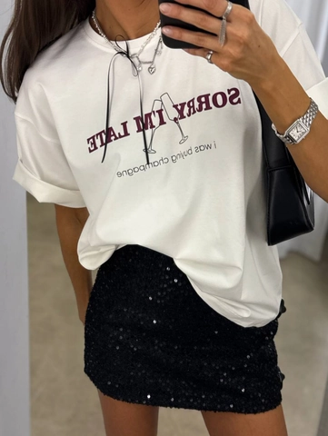Women Cotton Short Sleeve T-Shirt Letter Print Slogan Champagne Graphic Crew Neck Loose Fit Streetwear Top