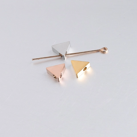 Triangle Geometric Beads Stainless Steel Mirror Polished Small Hole Spacer For DIY Jewelry Making Slide Charms