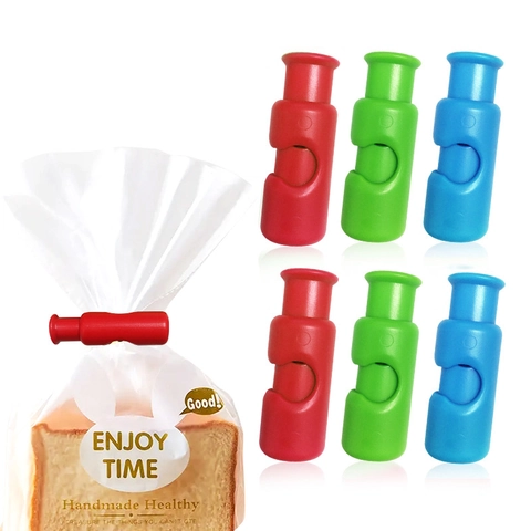 Kunststoff Beutel Verschlussclips Druckknopf Feuchtigkeitsbeständig Küche Snack Brot Aufbewahrung Bunt Rund Haushalt
