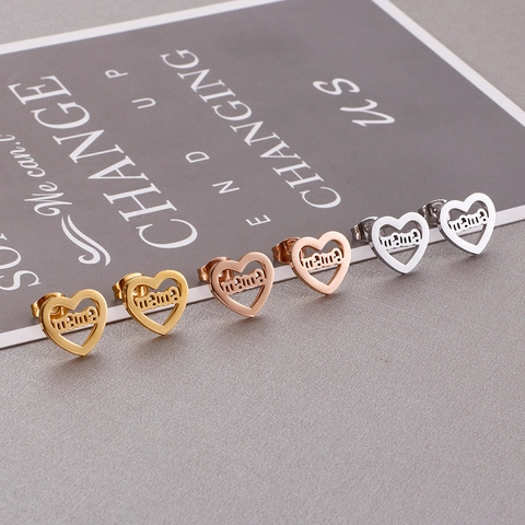 Ohrringe Aus Edelstahl Herzform Hollow Mama Love Buchstaben Design Minimalistischer Modeschmuck Geschenk Damen