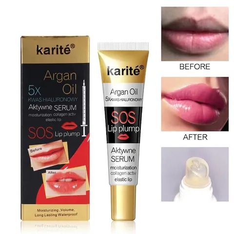 Ορός Για Όγκο Χειλιών Με Έλαιο Argan Και Υαλουρονικό Οξύ Kiss Beauty Ενυδατικό Lip Gloss Για Πιο Γεμάτα Χείλη