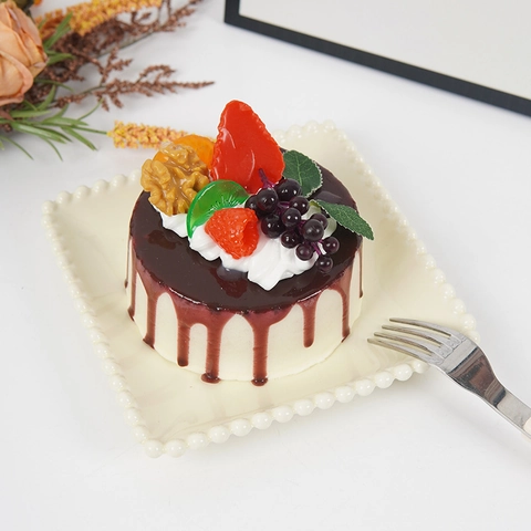 Simulation Round Mousse Cake PU Slow Rebound Stress Relief Squeeze Toy Artificial Fruit Food Decor Photography Prop