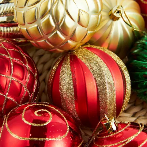 Palline Per Albero Di Natale Plastica Glitter Opaco Lucido Dipinto A Mano Decorazione Festiva Addobbi Appesi Design Misti