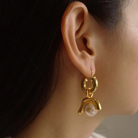 Abnehmbare Vintage Künstliche Perlenohrringe Vergoldet Französischer Stil Schmuck Mit Edelstahl Ohrstecker Für Damen
