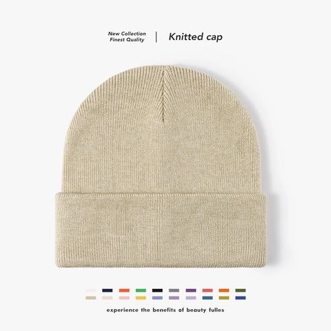 Unisex Winter Ribbed Knit Beanie Hat Thickened Warm Faux Rabbit Fur Cuffed Plain Daily Cold Weather Fashion Headwear