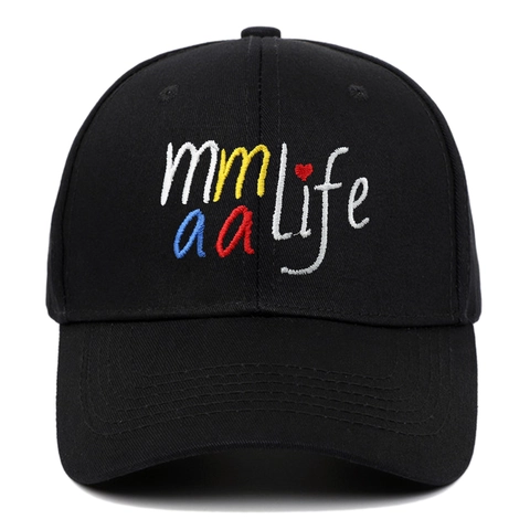 Cotton Embroidery Mmlife Aa Letter Heart Adjustable Sun Protection Breathable Casual Baseball Cap For Women Men