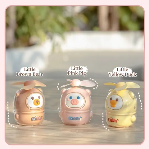 Mini Ventilador USB Portátil de Mano Recargable Dibujos Animados Animal Panda Oso Forma Enfriamiento Ventilador Personal para Oficina Viaje Aire Libre Verano Regalo