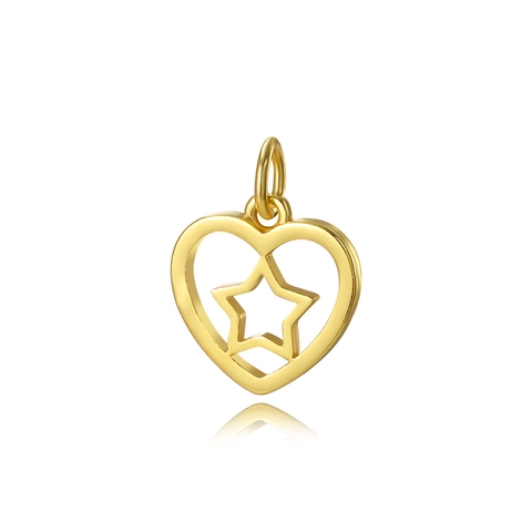 Heart Star DIY Charms Hollow Double Heart Zircon Copper 18K Gold Plated For Jewelry Making Necklace Bracelet Accessory