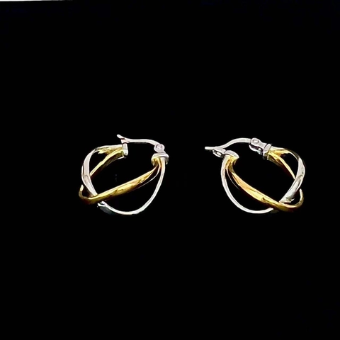 Koreaanse 925 Sterling Zilver Tweekleurige Kruisdraaiing Oorbellen Elegante Goud Zilver Vergulde Sieraden Voor Dames Mode