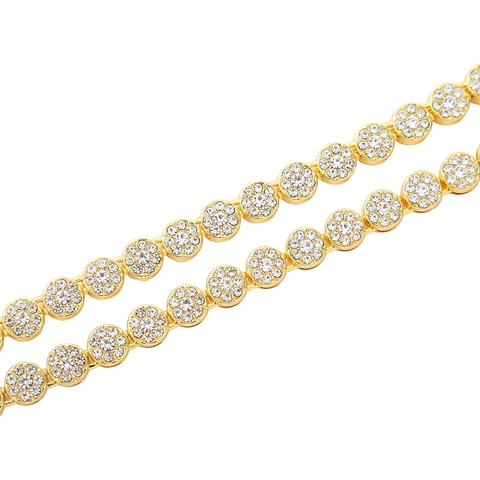 Hip Hop Kubanische Gliederkette Legierung Mit Vollem 3A Strass Iced Out Choker Für Damen Herren Club Streetwear Punk