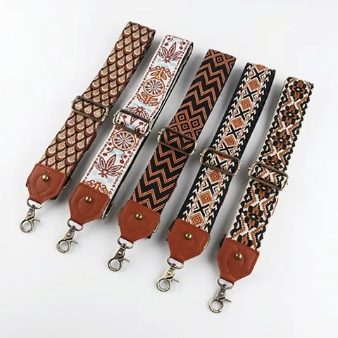 Ersatz Taschengurt Breit Verstellbar Ethno Stil Polyester Gurtband Schultergurt Für Handtaschen Umhängetaschen Damen Retro