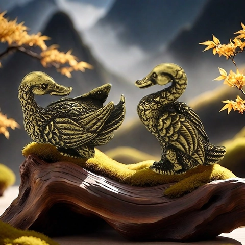 Statuette Di Anatra In Ottone In Miniatura Statue Di Animali In Bronzo Antico Ornamenti Da Scrivania Decorazioni