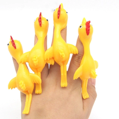 Jouets De Fronde De Catapulte En Caoutchouc Souple Poulet Dinosaure Formes Élastique Collant Doigt Anti-Stress