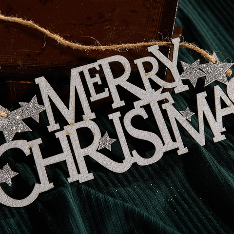 Buon Natale Cartello Da Appendere In Legno Stella Luccicante Targa Xmas Con Corda Di Canapa Per Decorazione Di Festa