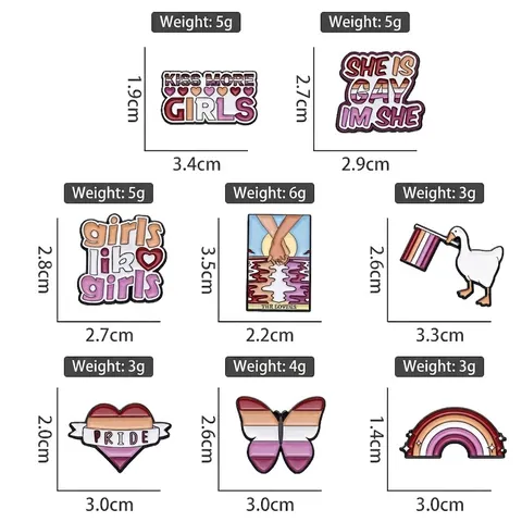 Lesbian Pride Emaille Pin Broches Legering Tarot Geliefden Hart Vlinder Regenboog Sieraden Accessoire Voor Rugzak Jas