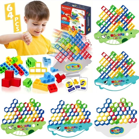 Giocattolo Blocchi Da Costruzione Impilabili Per Bambini Plastica ABS Colorata Educativo Stile Tetris Gioco Interattivo Tavolo