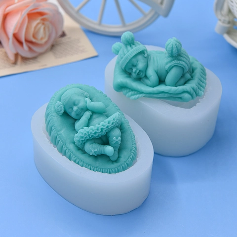 Schlafendes Baby Silikonform 3D DIY Handwerk Für Kuchen Fondant Handgemachte Seife Kerzenherstellung Schokoladen Backwerkzeug