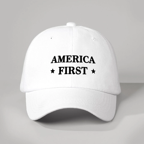 America First Stars Baseballkappe Polyester Verstellbar Sonnenschutz Vintage Gebogener Rand Hut Für Damen Herren