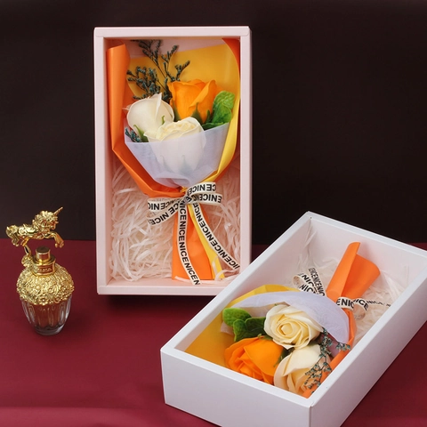 Handmade Soap Rose Flower Bouquet Artificial Floral Gift Box For Birthday Mother's Day Valentine Anniversary Romantic Elegant